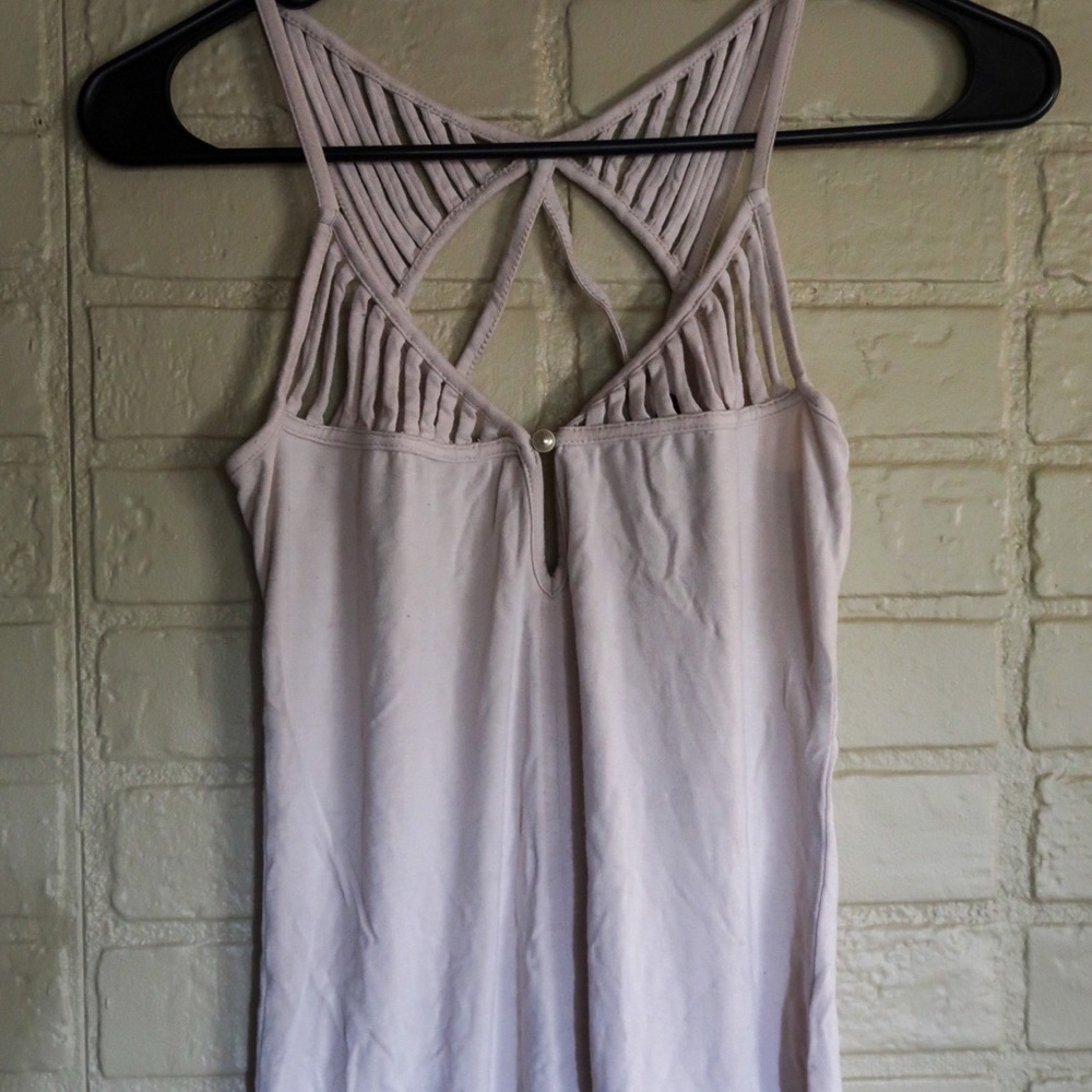 Light Beige Tank Top With Strap Details